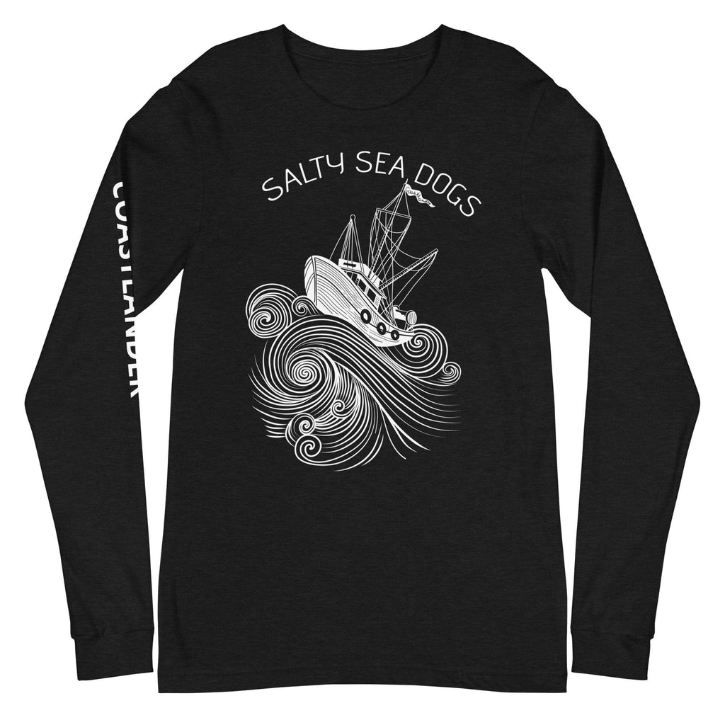 Design of Salty Sea Dogs - Unisex Long Sleeve Tee , the colour is Black Heather