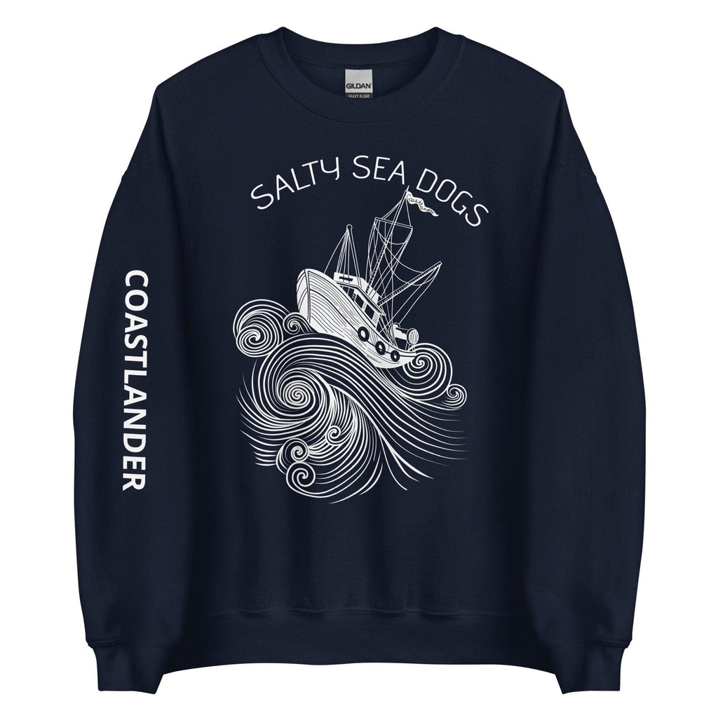 Design of Salty Sea Dogs - Unisex Sweatshirt , the colour is Navy