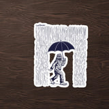 Design of Sasquatch - Bigfoot on a Rainy Day - Sticker , the colour is