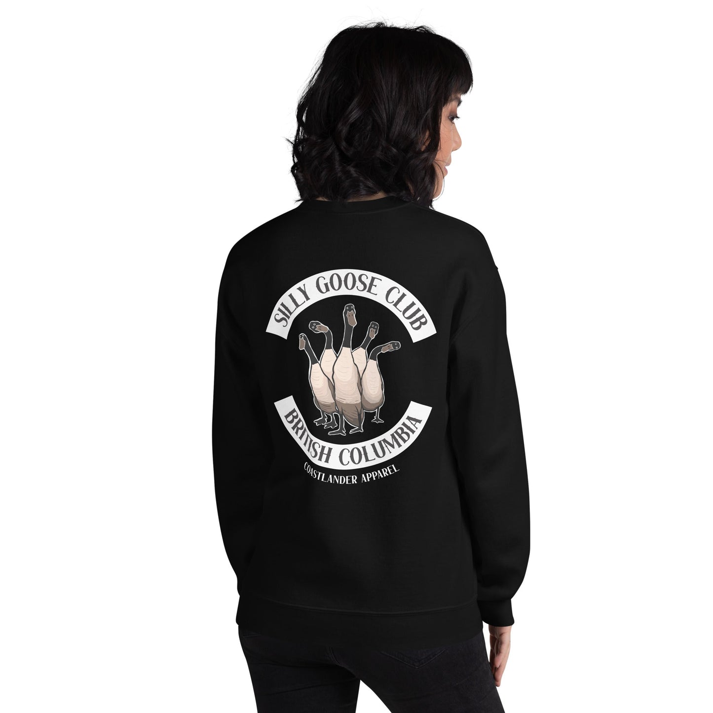 Design of Silly Goose Club - Unisex Sweatshirt , the colour is Black