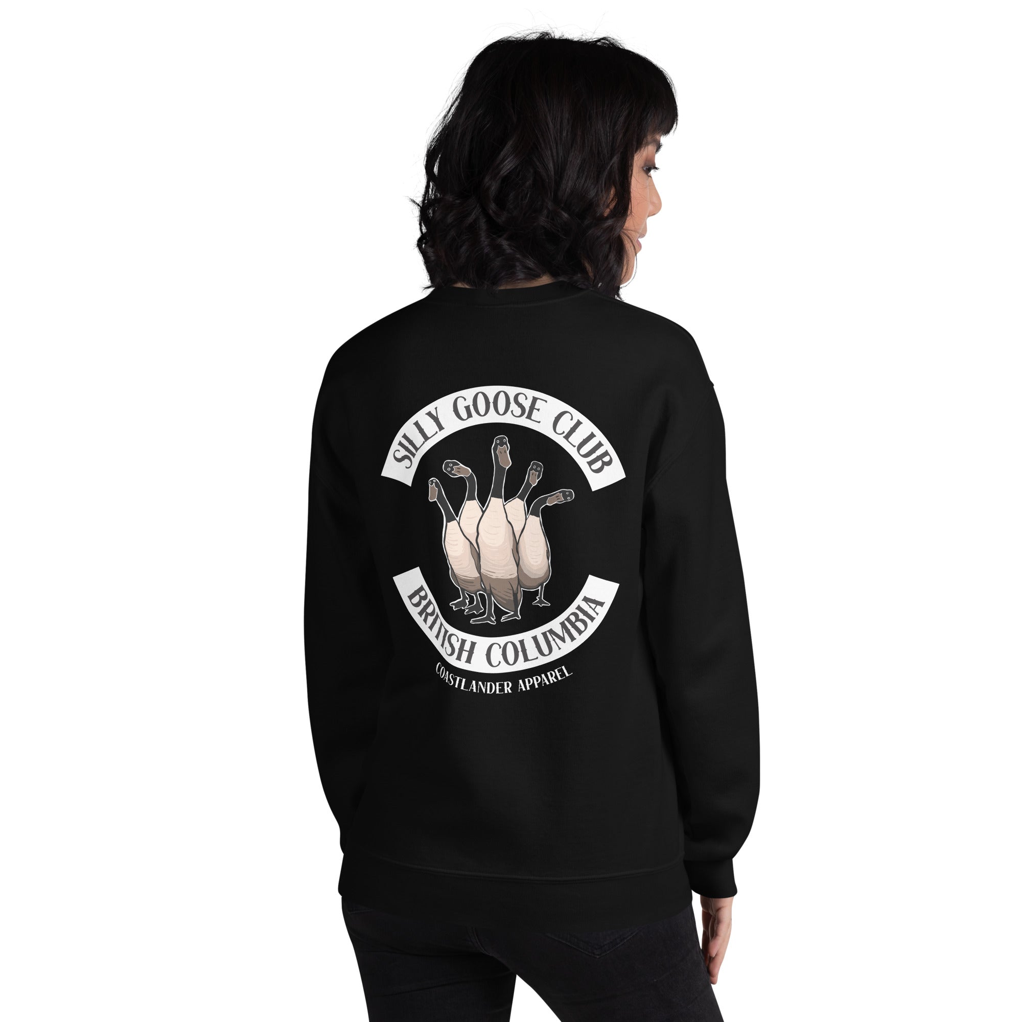 Design of Silly Goose Club - Unisex Sweatshirt , the colour is Black