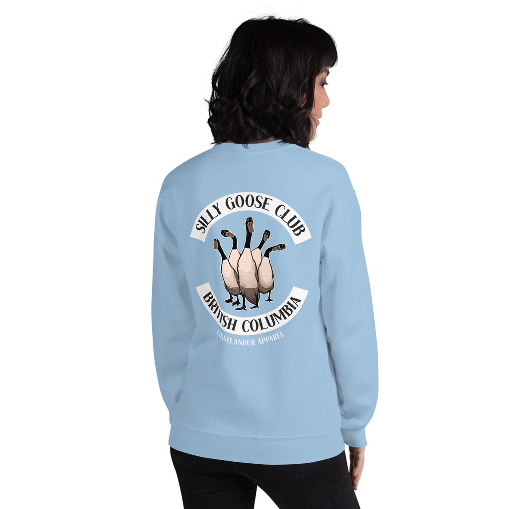 Design of Silly Goose Club - Unisex Sweatshirt , the colour is Light Blue