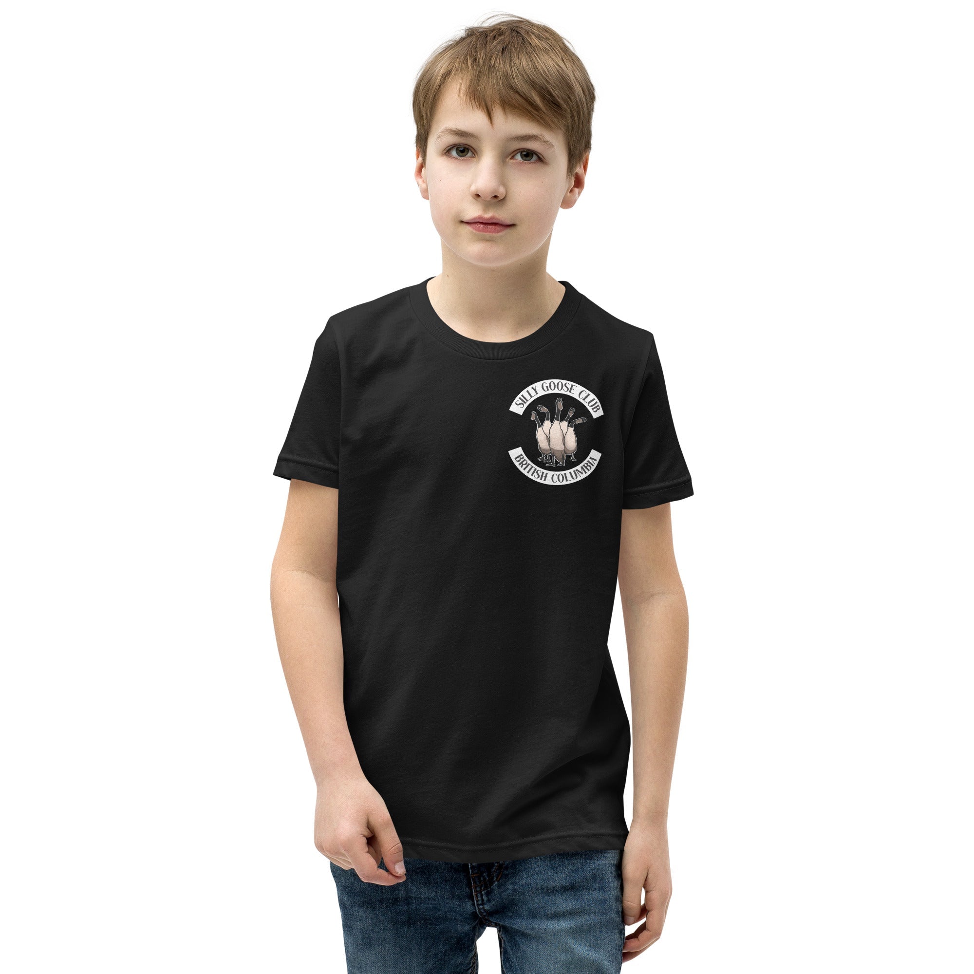 Design of Silly Goose Club - Youth Short Sleeve T-Shirt , the colour is