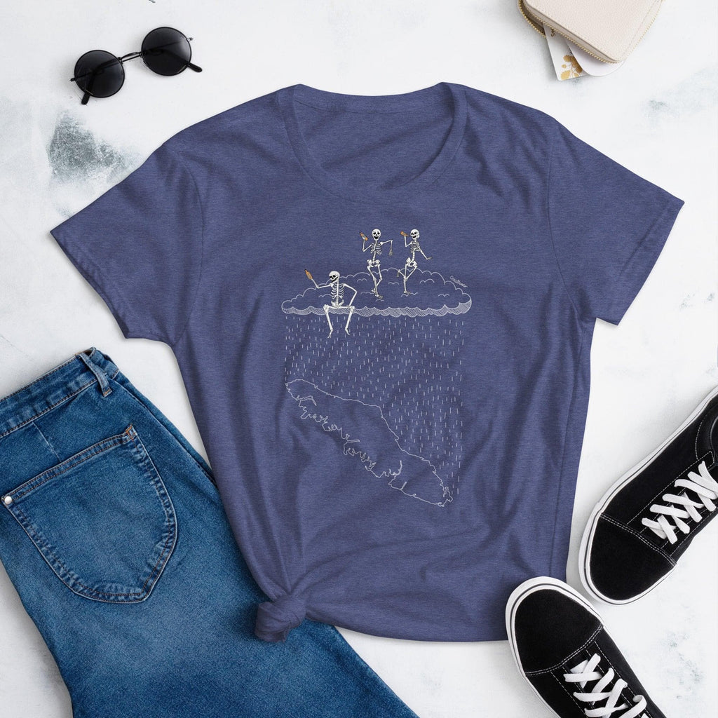 Skeletons Dancing & Drinking over Van Isle - Women's short sleeve t-shirt - Coastlander