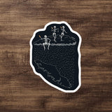 Design of Skeletons Dancing over Vancouver Island - Sticker , the colour is