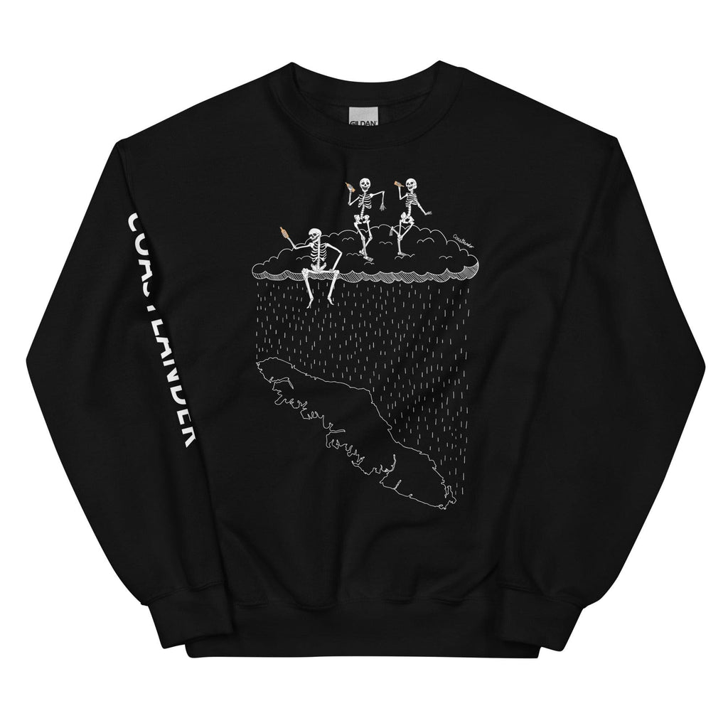 Design of Skeletons Dancing Over Vancouver Island - Unisex Sweatshirt , the colour is