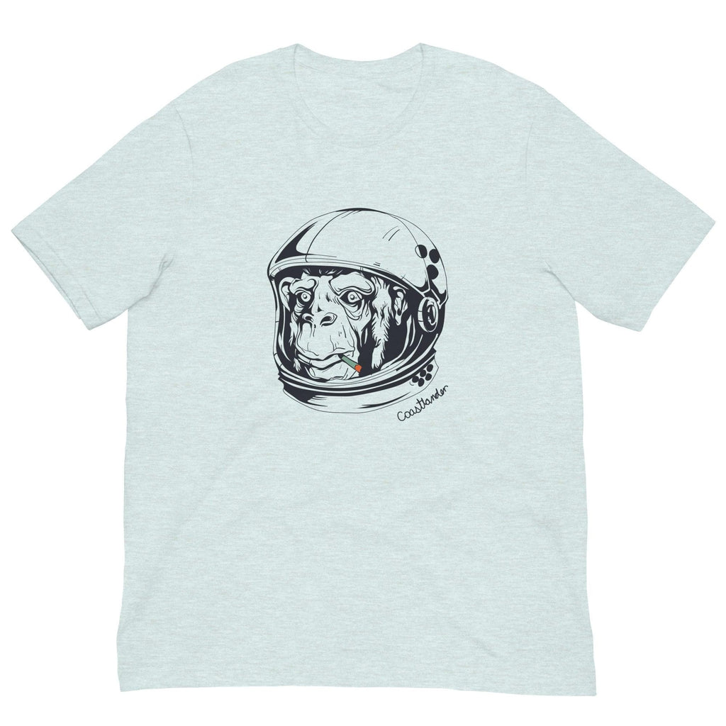 Design of Space Monkey - Unisex t-shirt , the colour is Heather Prism Ice Blue