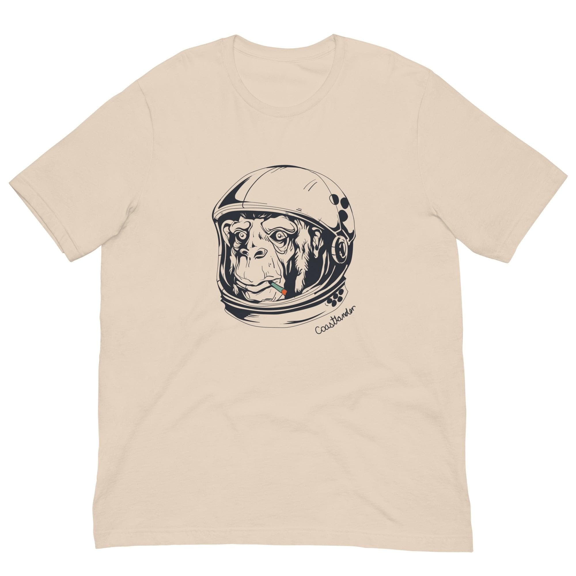 Design of Space Monkey - Unisex t-shirt , the colour is Soft Cream