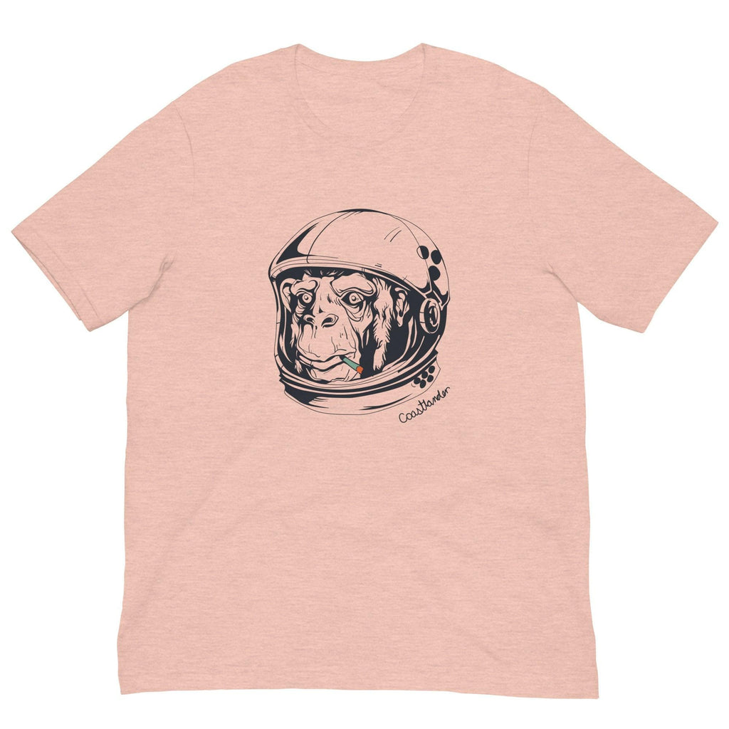 Design of Space Monkey - Unisex t-shirt , the colour is Heather Prism Peach