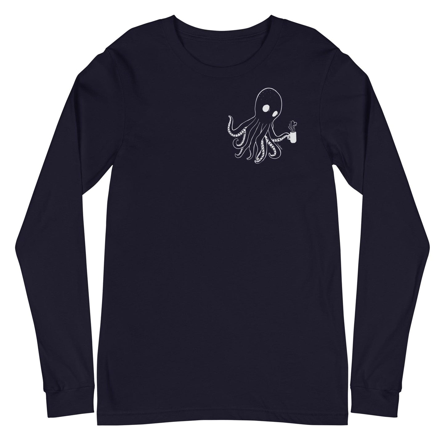 Design of Spooky Octopus - Unisex Long Sleeve Tee , the colour is Navy