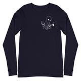 Design of Spooky Octopus - Unisex Long Sleeve Tee , the colour is Navy