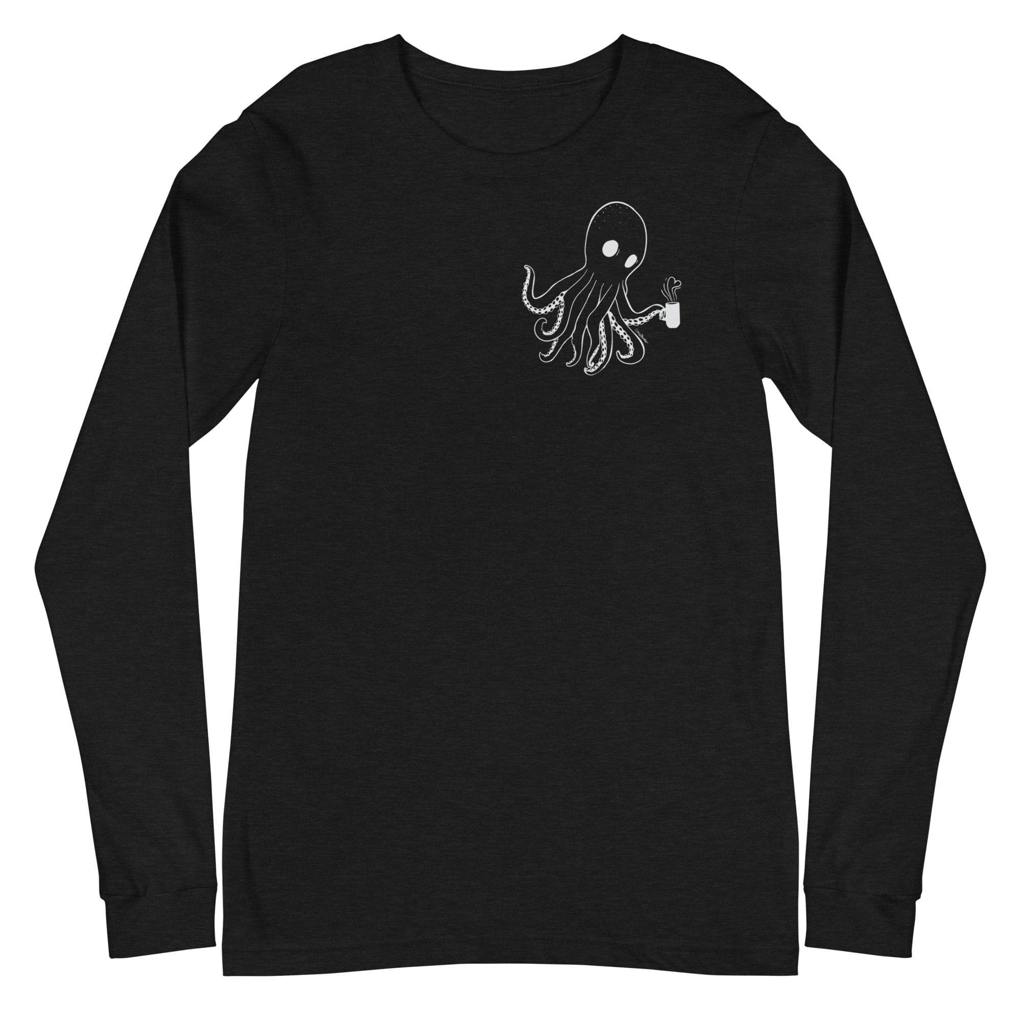 Design of Spooky Octopus - Unisex Long Sleeve Tee , the colour is Black Heather