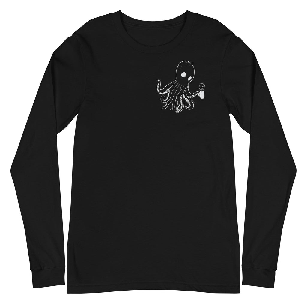 Design of Spooky Octopus - Unisex Long Sleeve Tee , the colour is Black