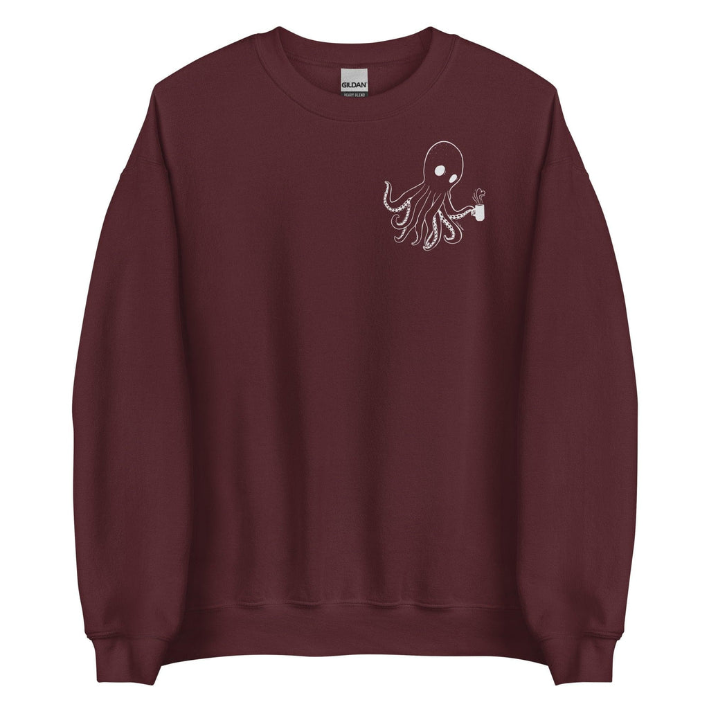 Design of Spooky Octopus - Unisex Sweatshirt , the colour is Maroon