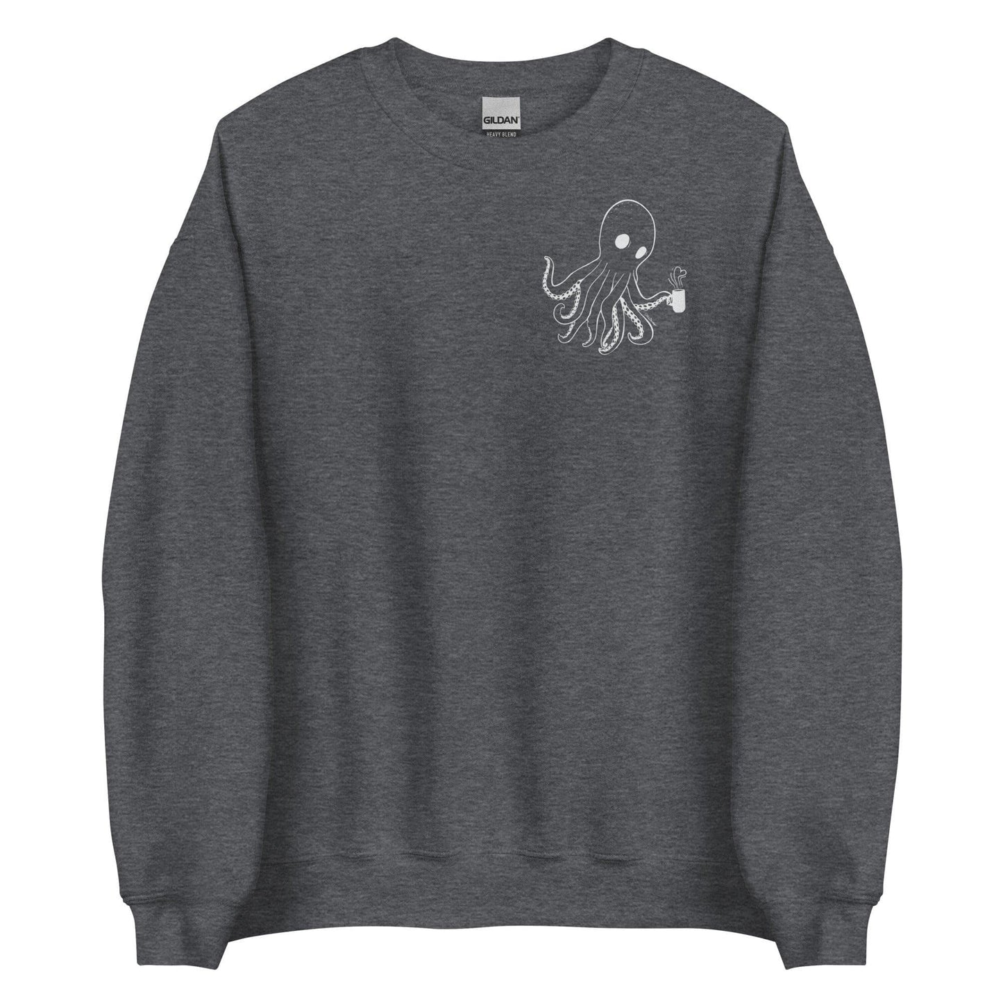 Design of Spooky Octopus - Unisex Sweatshirt , the colour is Dark Heather
