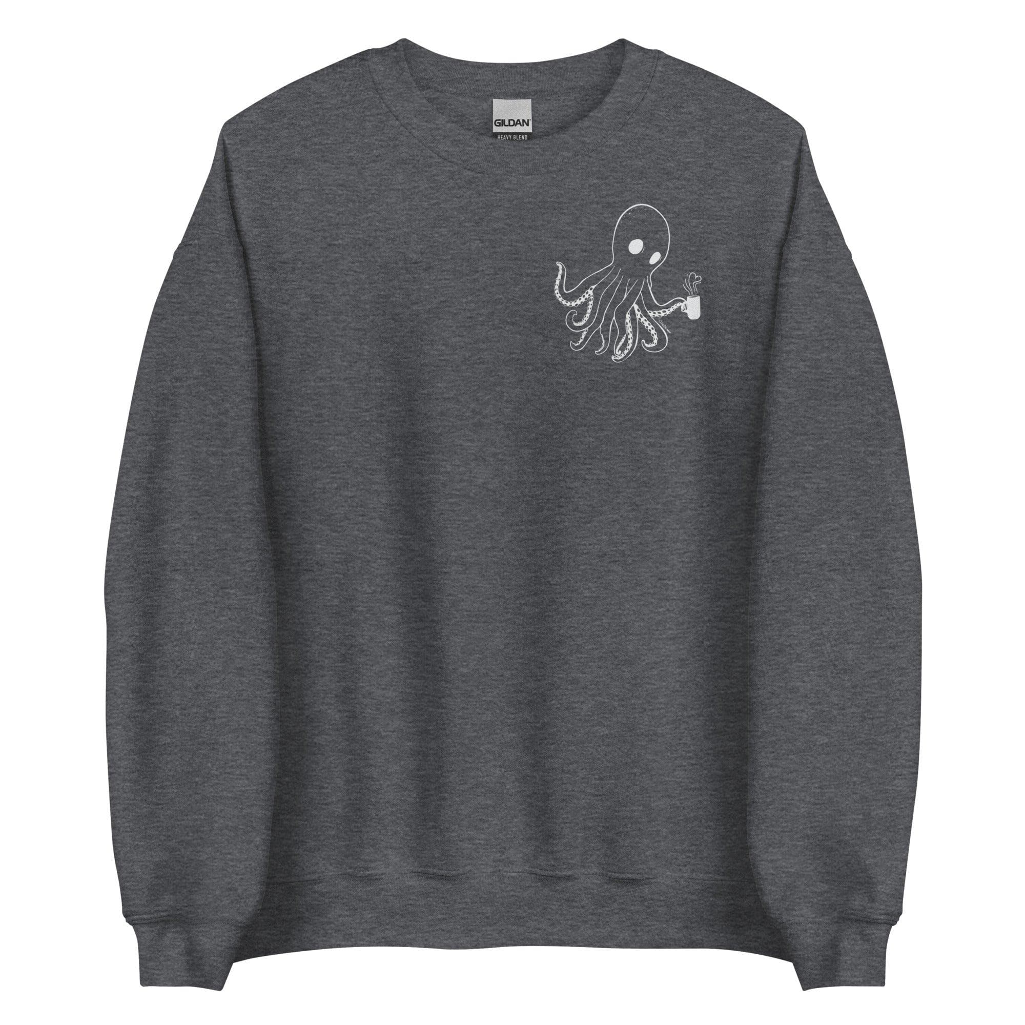 Design of Spooky Octopus - Unisex Sweatshirt , the colour is Dark Heather
