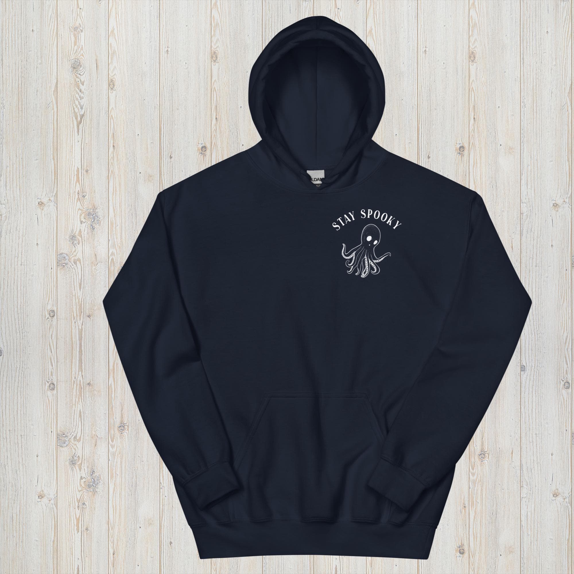Design of Stay Spooky Octopus - Ghost - Unisex Hoodie , the colour is