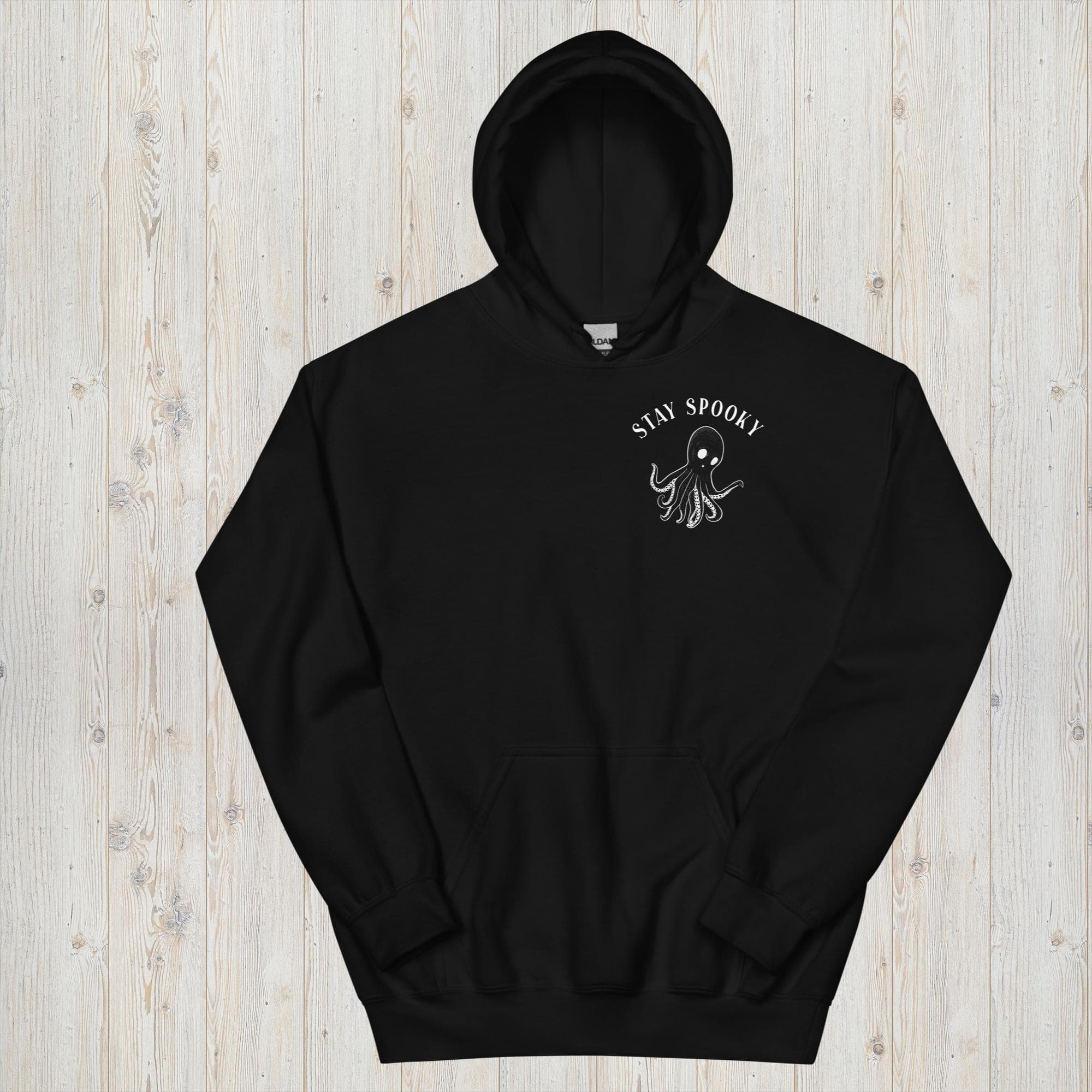 Design of Stay Spooky Octopus - Ghost - Unisex Hoodie , the colour is