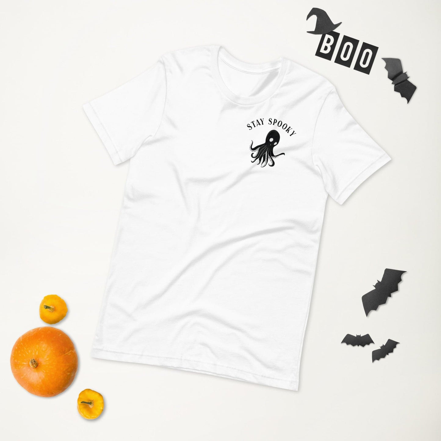 Design of Stay Spooky - Octopus - Ghost - Unisex t-shirt , the colour is