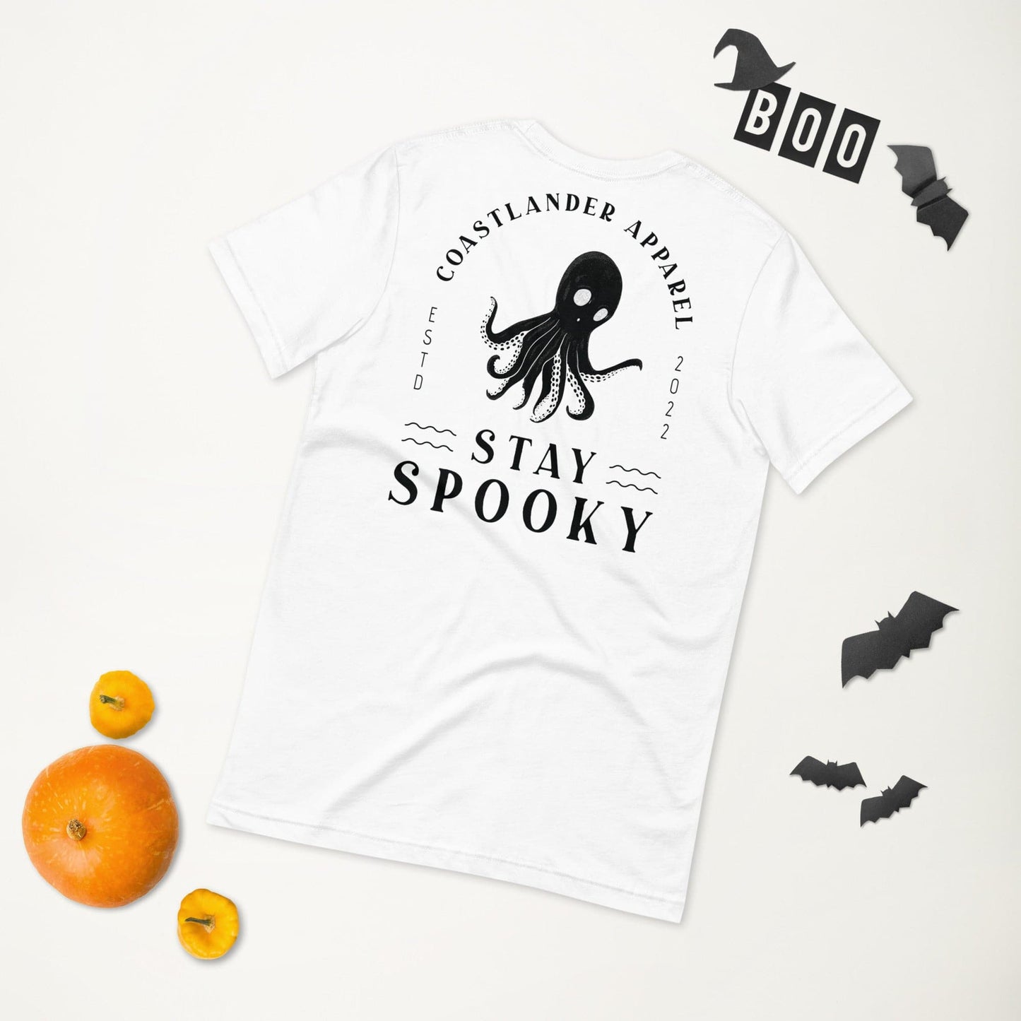 Design of Stay Spooky - Octopus - Ghost - Unisex t-shirt , the colour is
