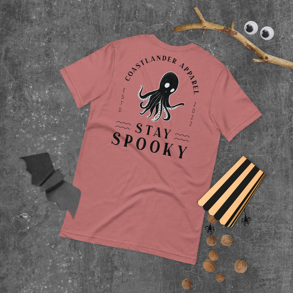 Design of Stay Spooky - Octopus - Ghost - Unisex t-shirt , the colour is Mauve