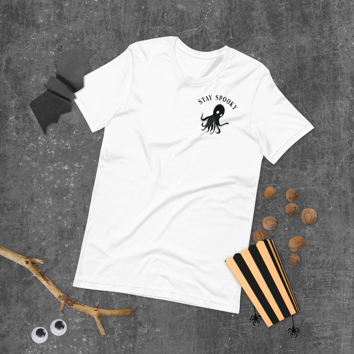 Design of Stay Spooky - Octopus - Ghost - Unisex t-shirt , the colour is