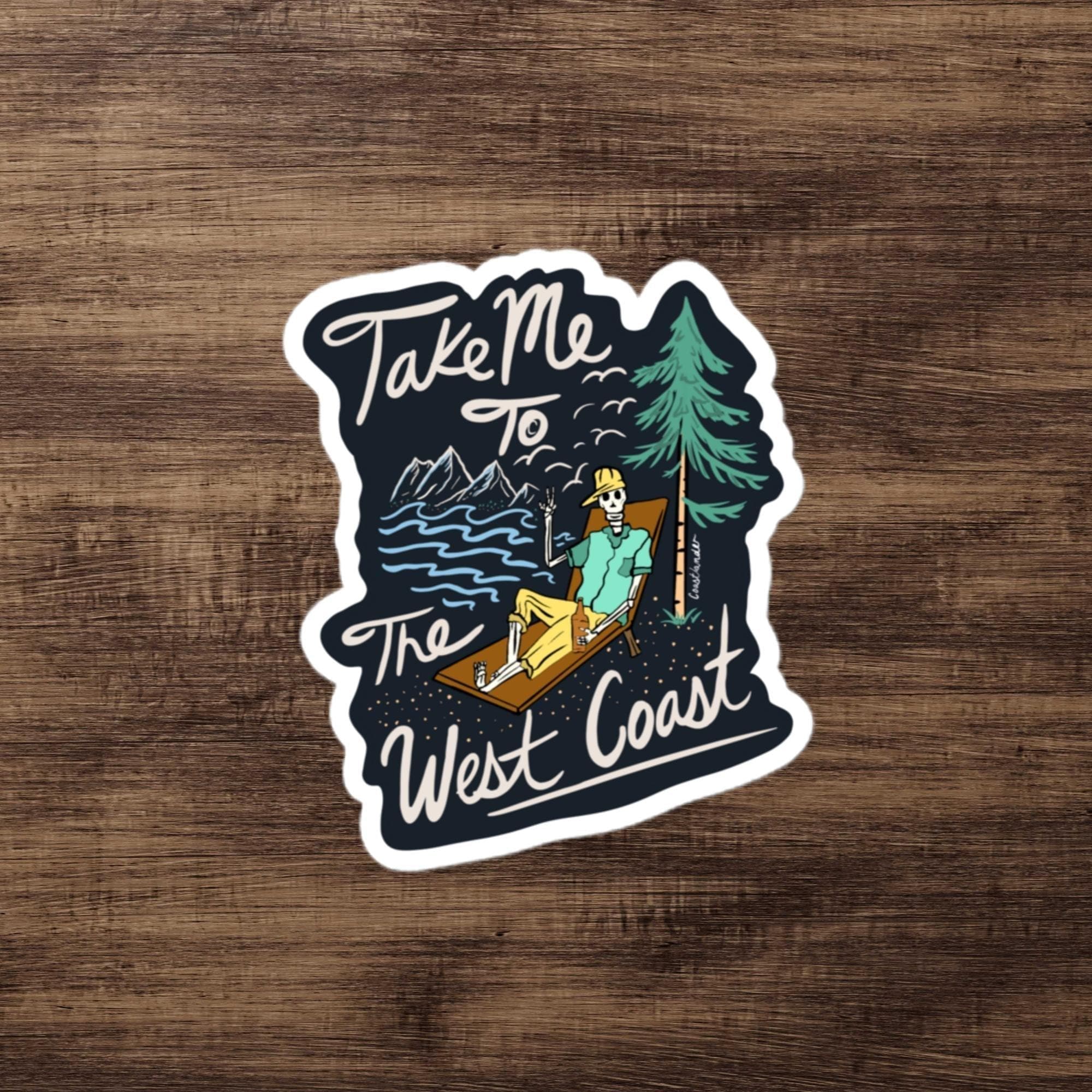 Design of Take Me To The West Coast - Skeleton - Sticker , the colour is