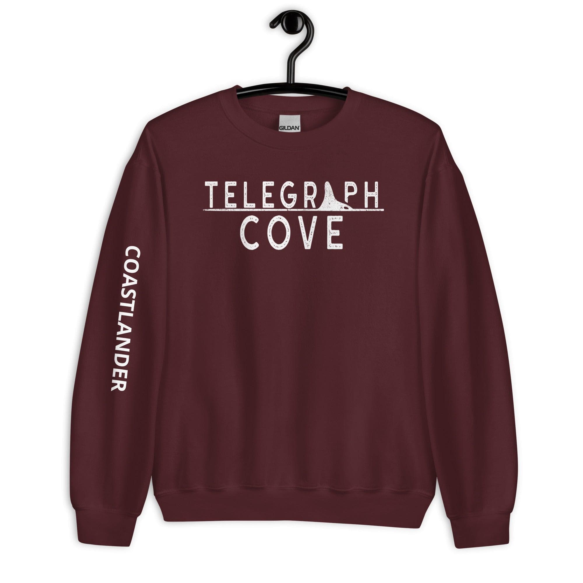 Design of Telegraph Cove Logo - Unisex Sweatshirt , the colour is Maroon