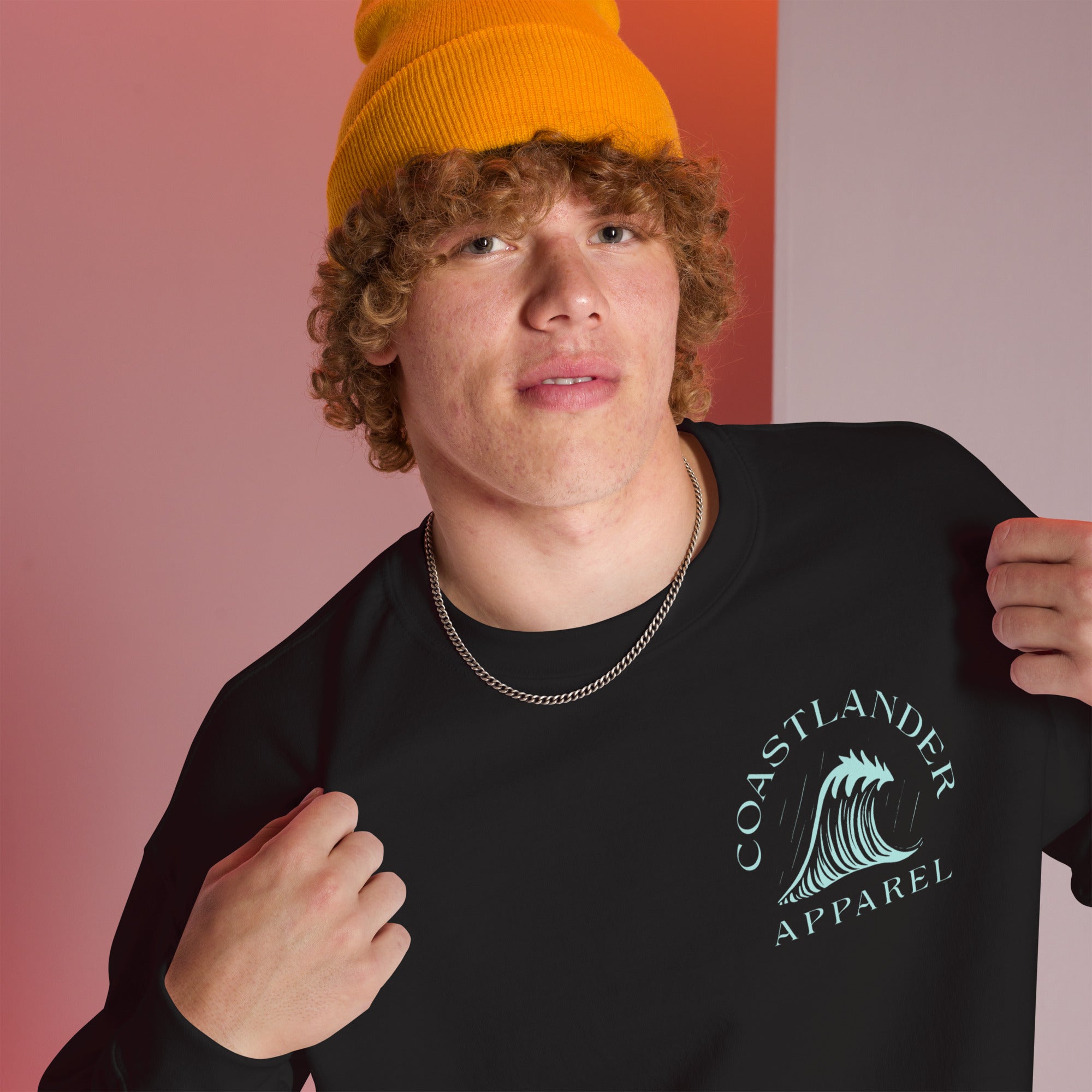 Design of Tree Wave Design - on back - Unisex Sweatshirt , the colour is
