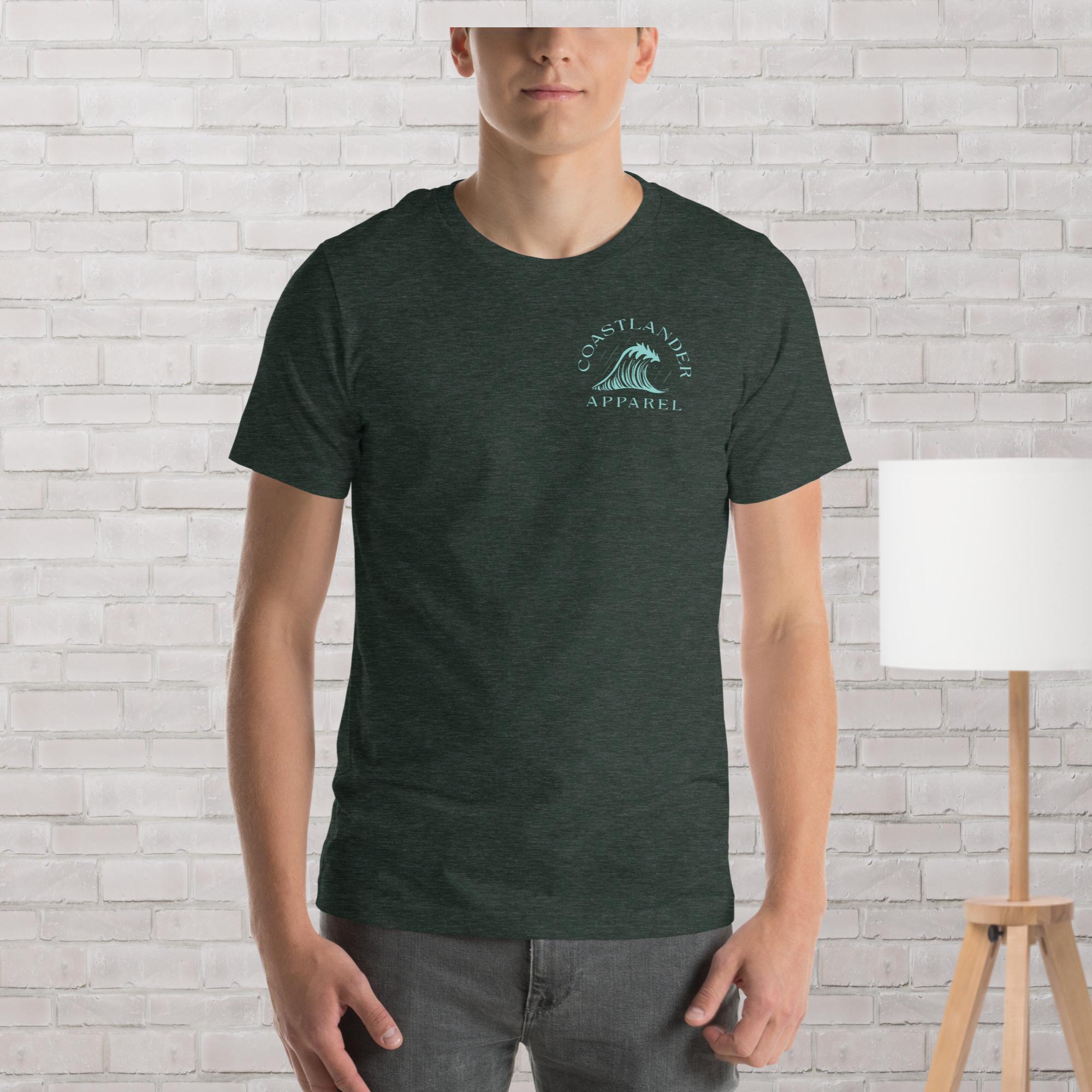 Design of Tree Wave Design - on back - Unisex t-shirt , the colour is