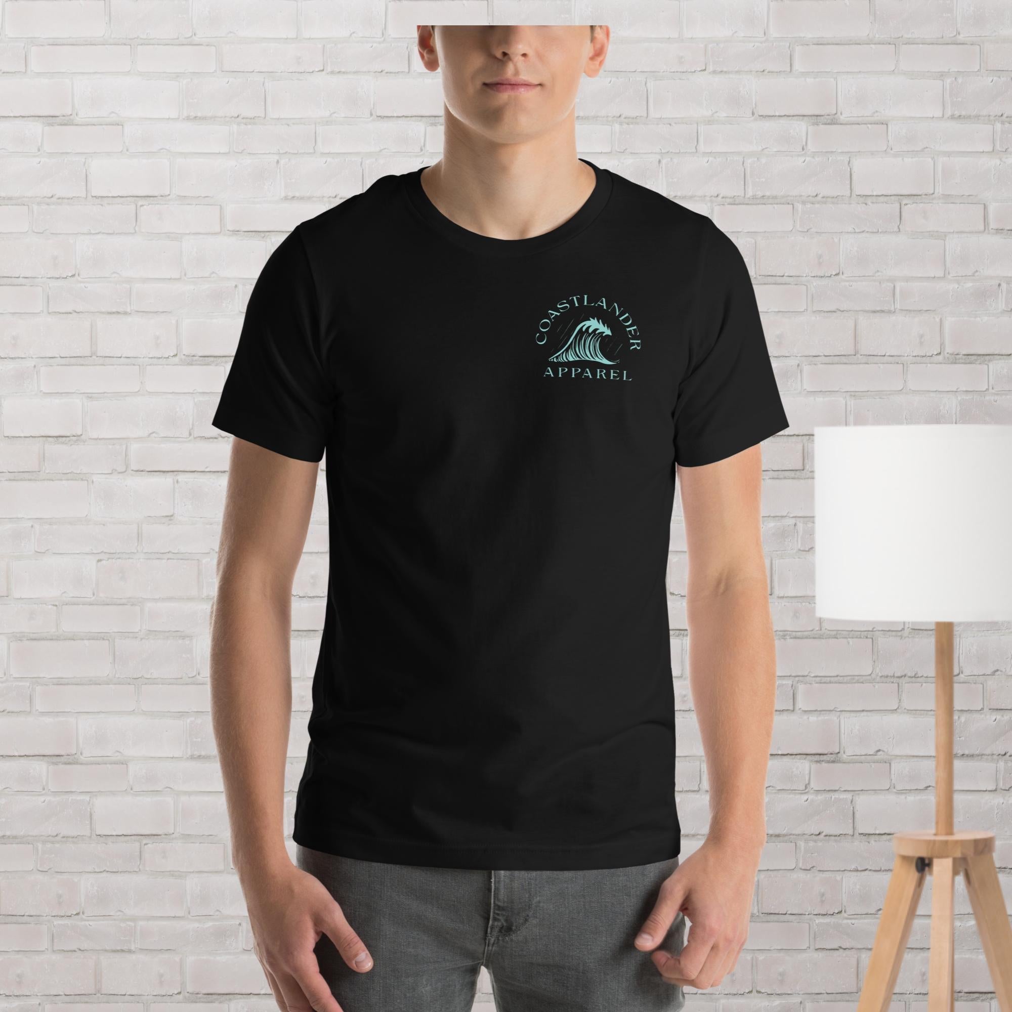Design of Tree Wave Design - on back - Unisex t-shirt , the colour is