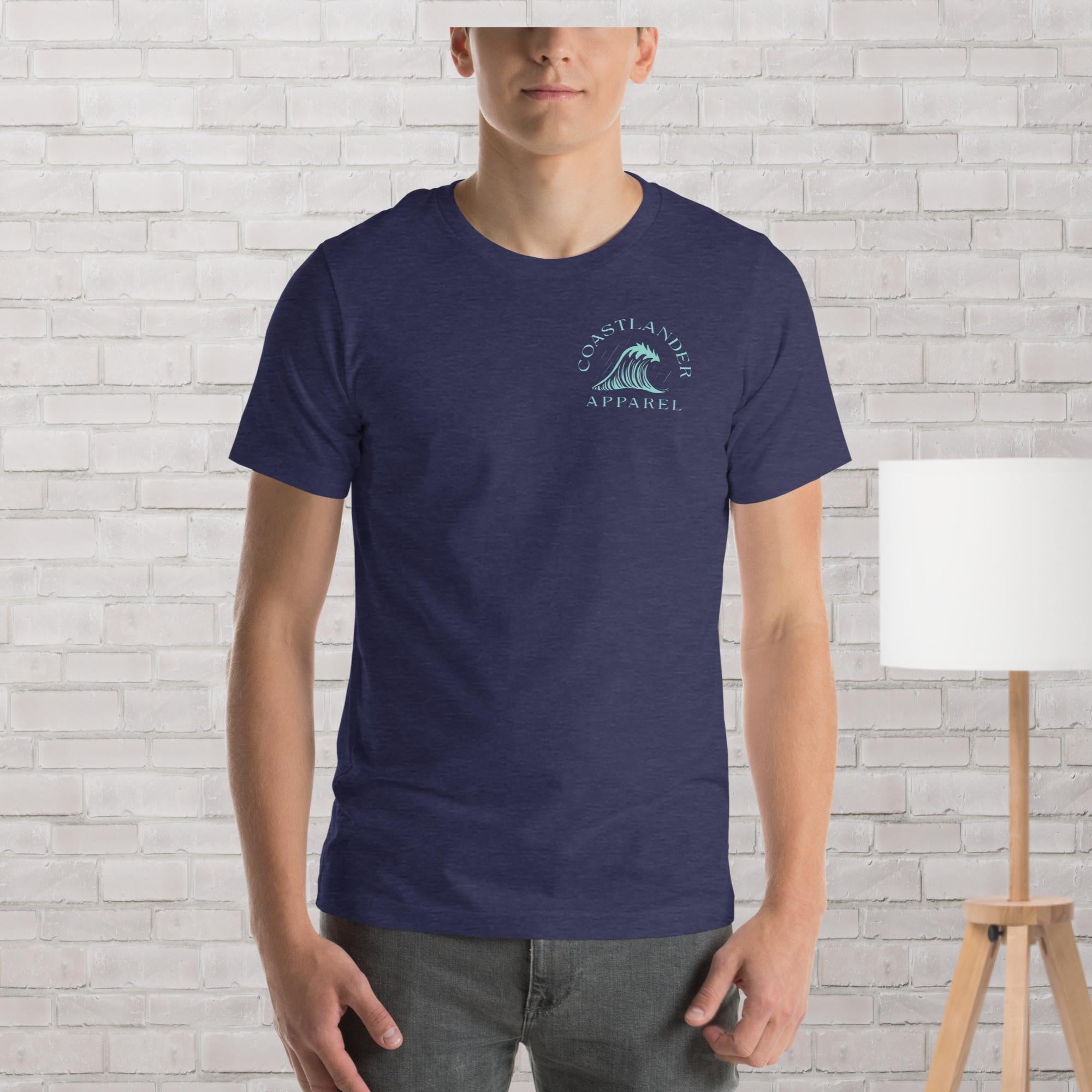 Design of Tree Wave Design - on back - Unisex t-shirt , the colour is