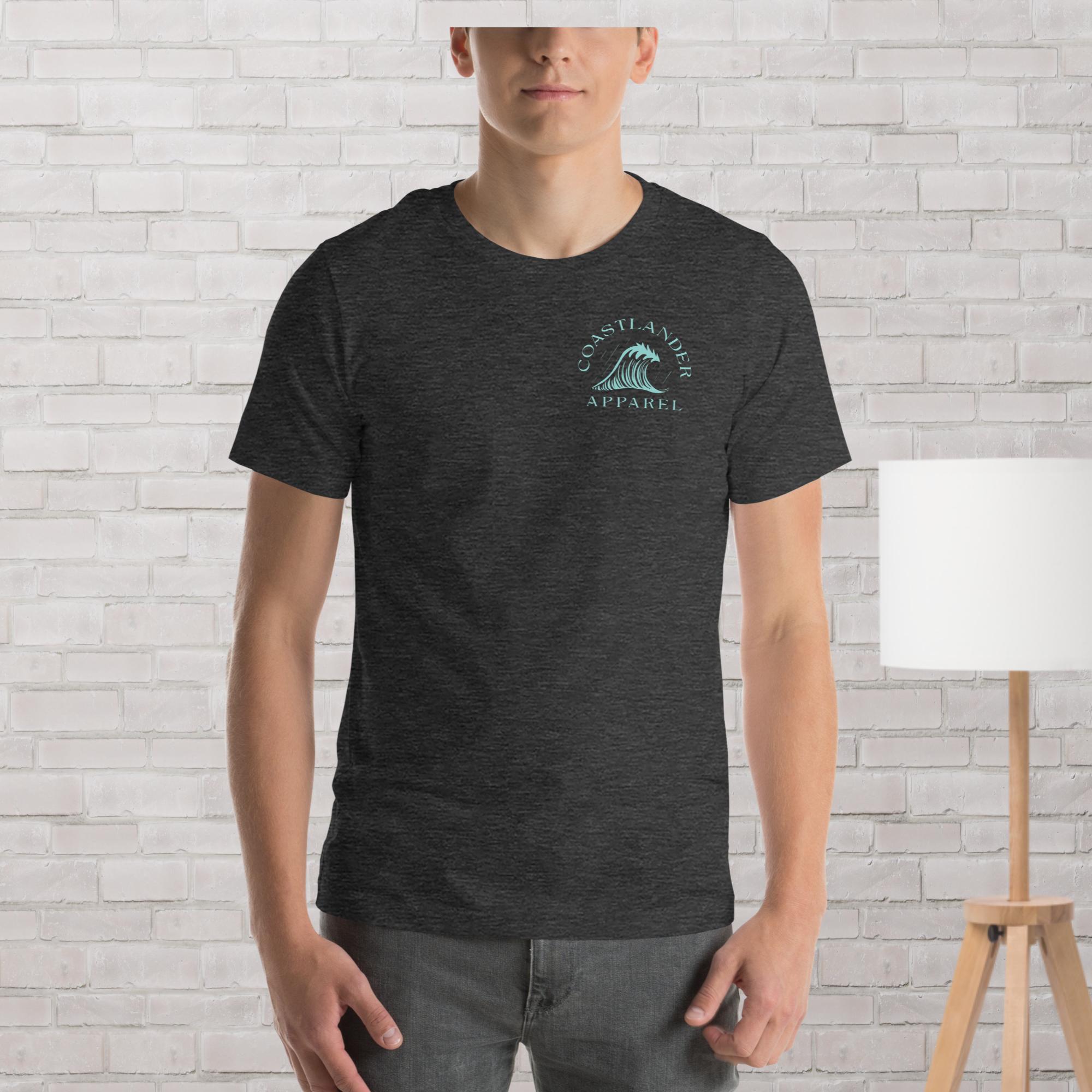 Design of Tree Wave Design - on back - Unisex t-shirt , the colour is