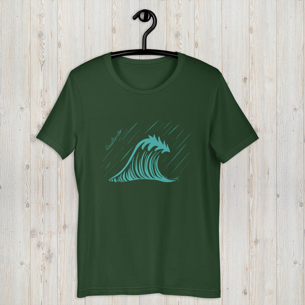 Design of Tree Wave Design - Unisex t-shirt , the colour is Forest