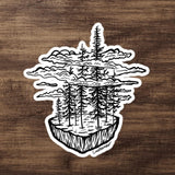 Design of Trees in Clouds - Sticker , the colour is 5.5″×5.5″