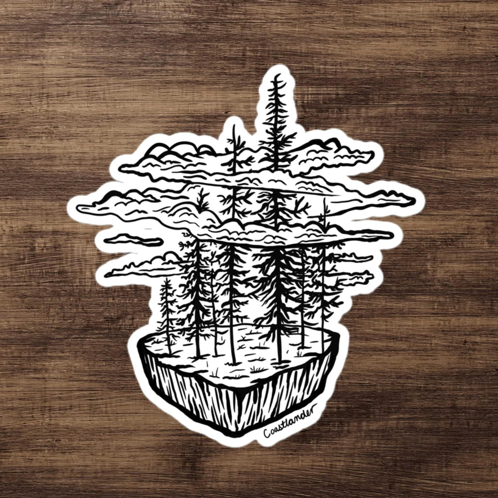 Design of Trees in Clouds - Sticker , the colour is 5.5″×5.5″