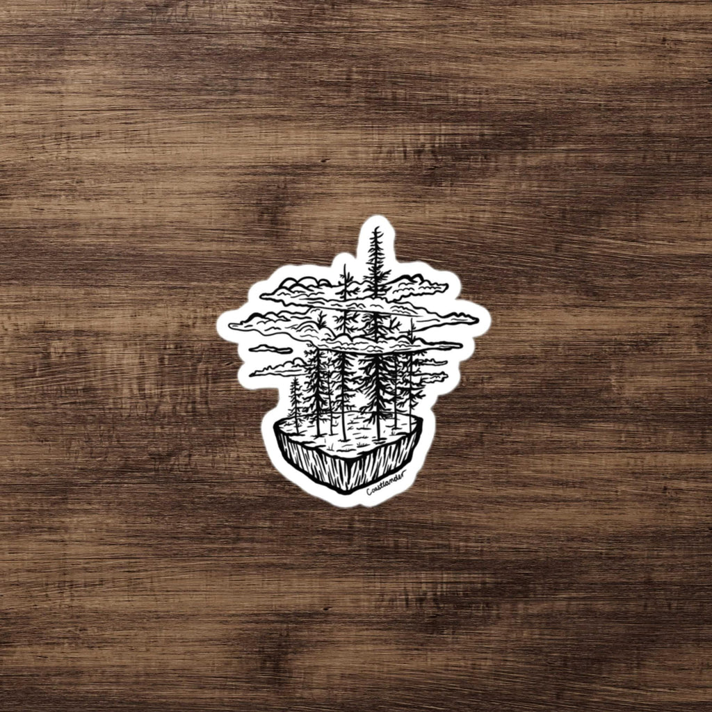 Design of Trees in Clouds - Sticker , the colour is