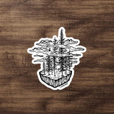 Design of Trees in Clouds - Sticker , the colour is