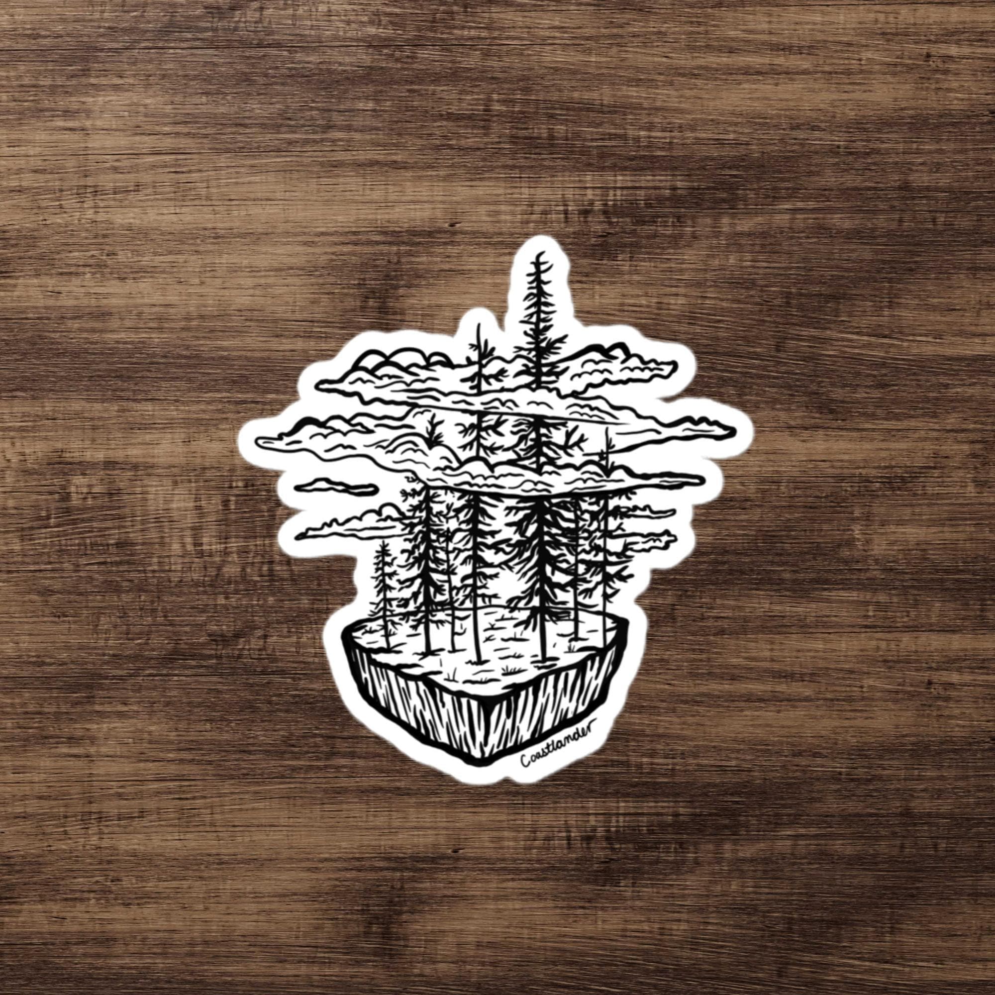 Design of Trees in Clouds - Sticker , the colour is