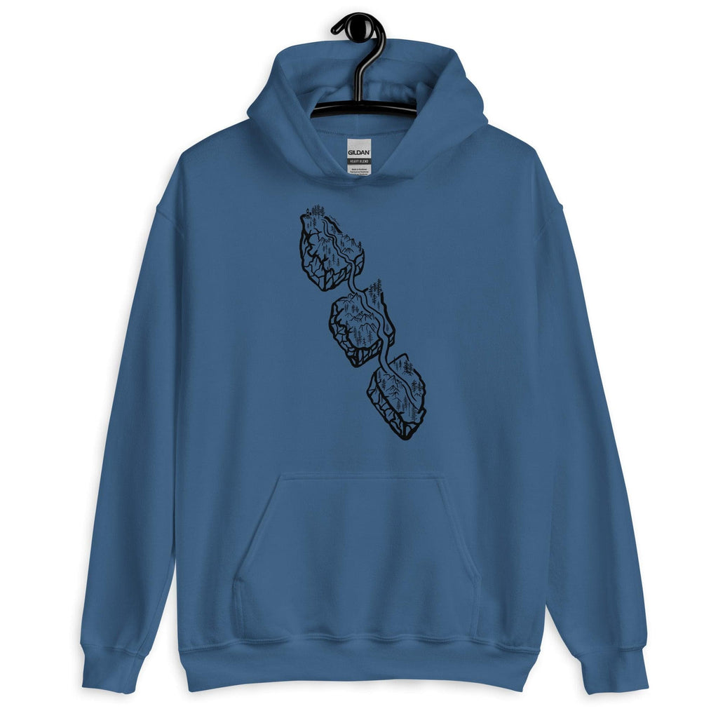 Design of Van Isle Highway - Unisex Hoodie , the colour is Indigo Blue