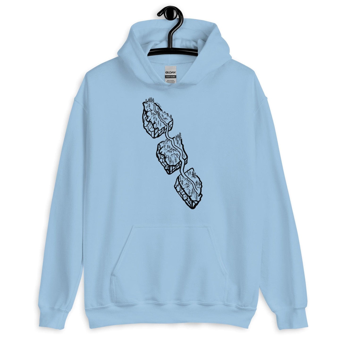 Design of Van Isle Highway - Unisex Hoodie , the colour is Light Blue