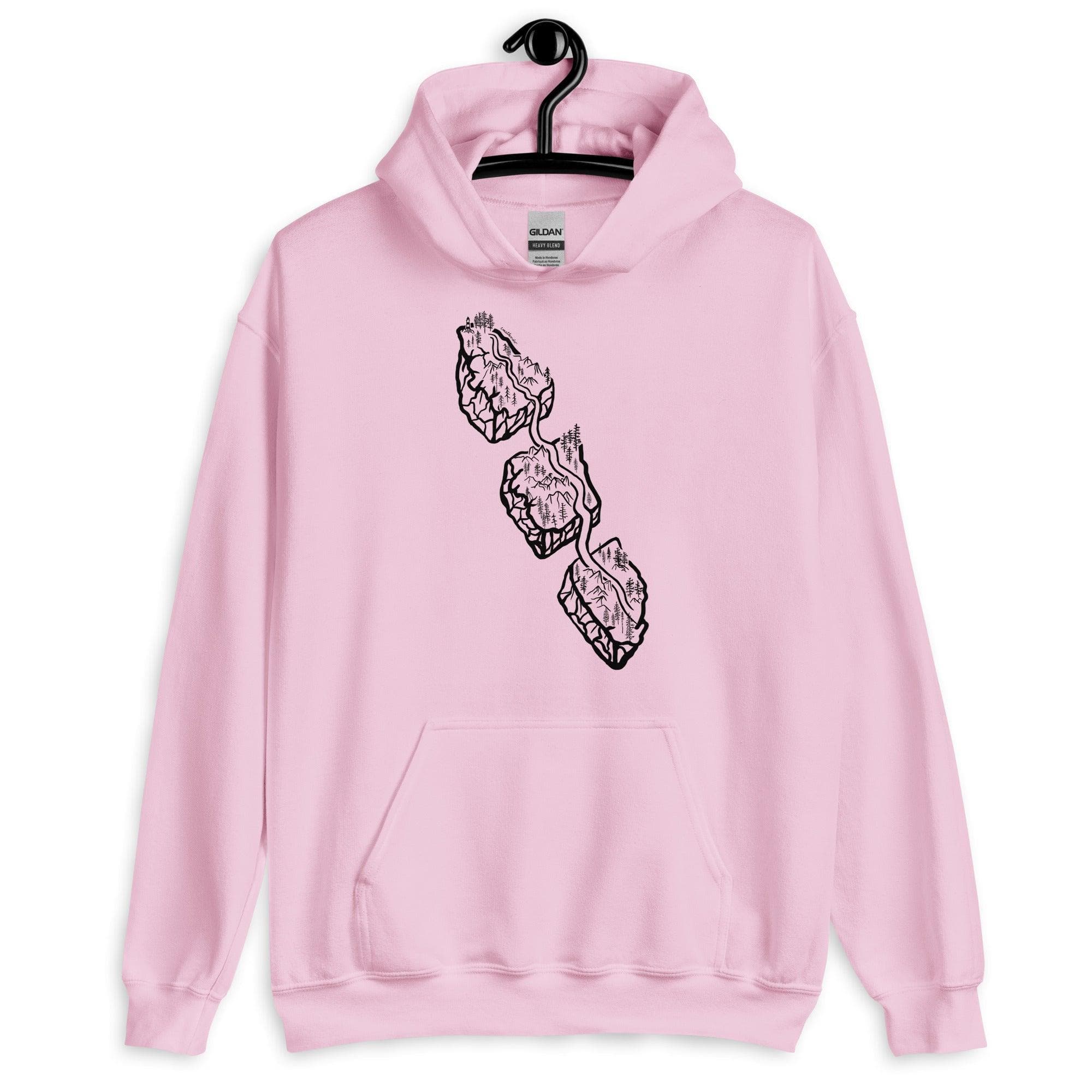 Design of Van Isle Highway - Unisex Hoodie , the colour is Light Pink