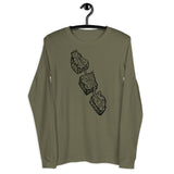 Design of Van Isle Highway - Unisex Long Sleeve Tee , the colour is Military Green