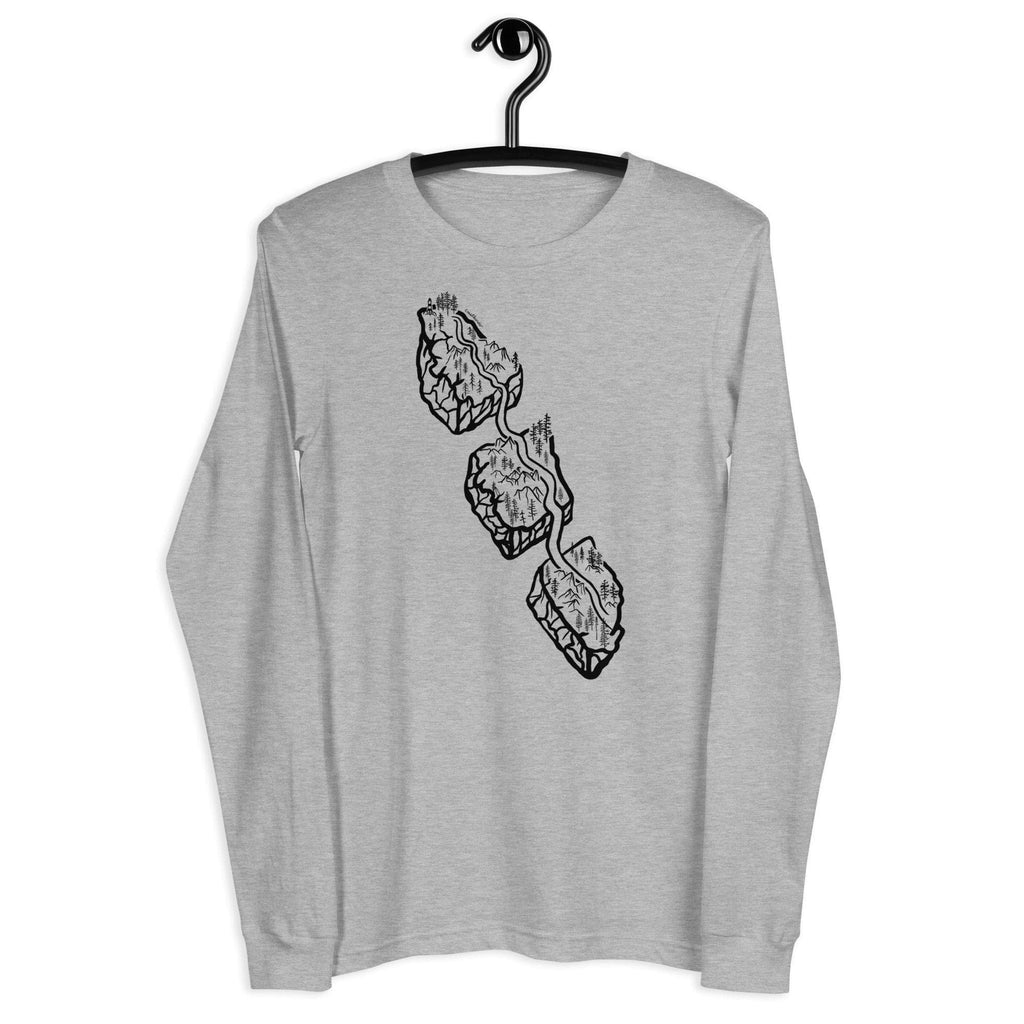 Design of Van Isle Highway - Unisex Long Sleeve Tee , the colour is Athletic Heather