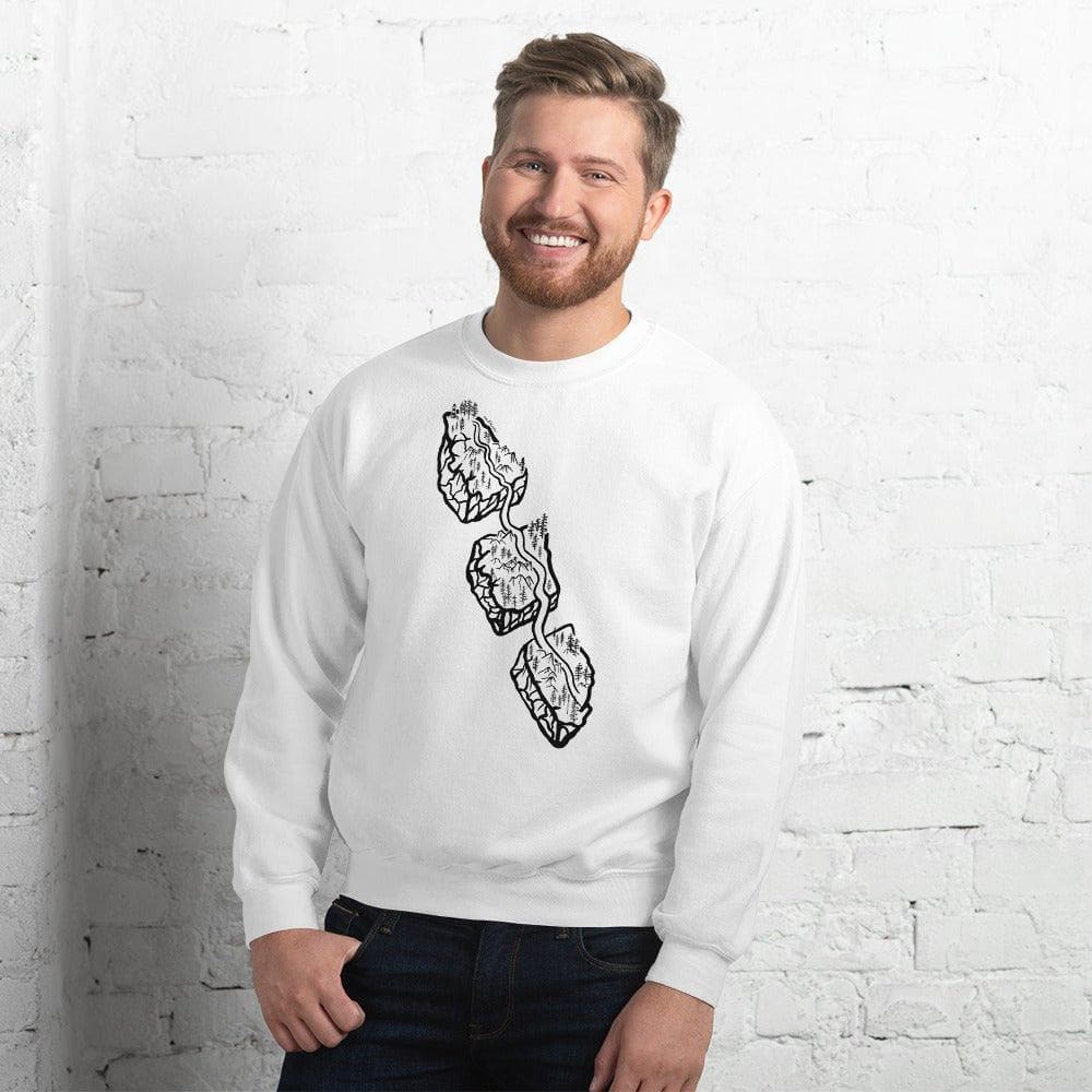 Design of Van Isle Highway - Unisex Sweatshirt , the colour is White