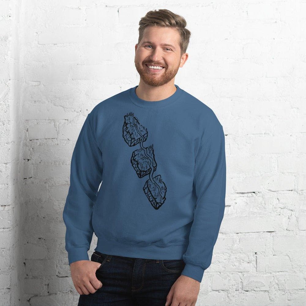 Design of Van Isle Highway - Unisex Sweatshirt , the colour is Indigo Blue