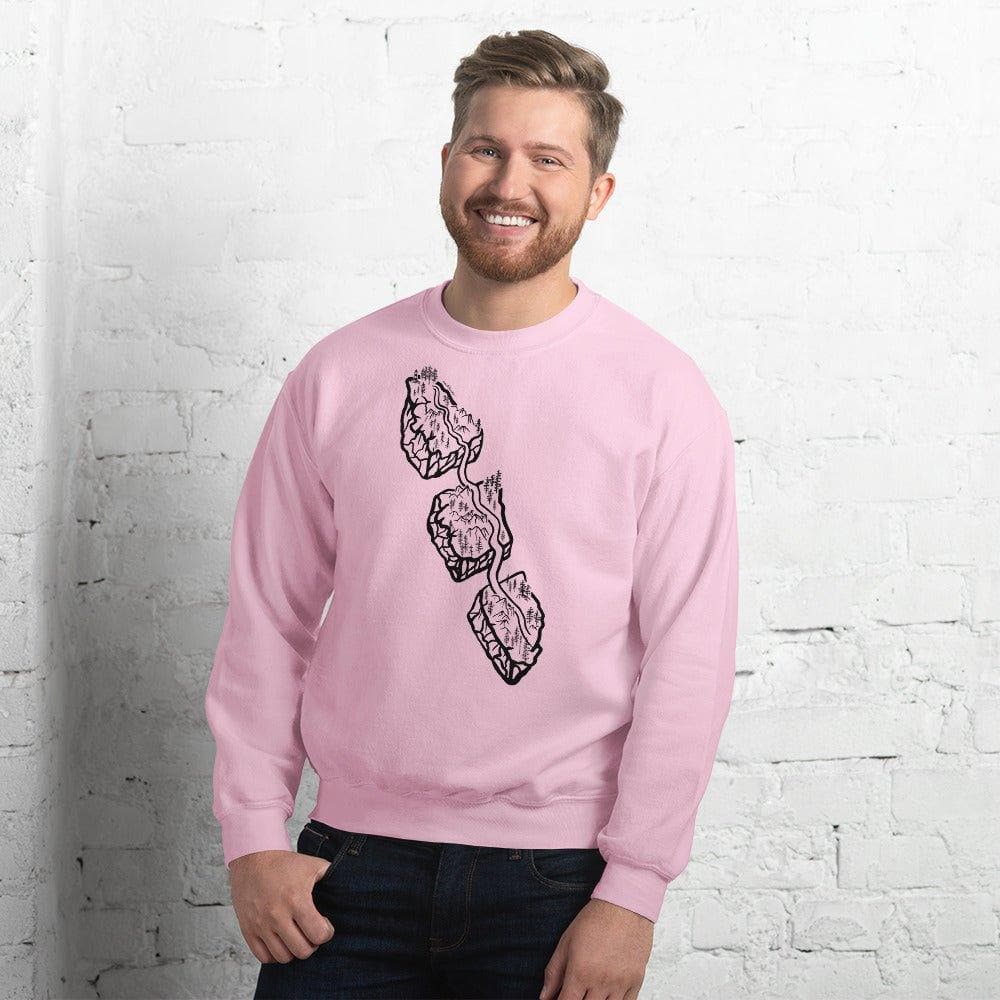 Design of Van Isle Highway - Unisex Sweatshirt , the colour is Light Pink