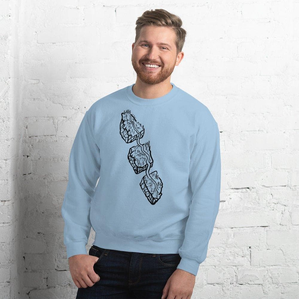 Design of Van Isle Highway - Unisex Sweatshirt , the colour is Light Blue