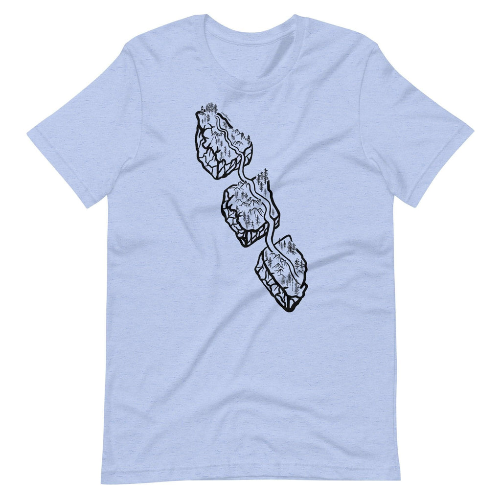 Design of Van Isle Highway - Unisex t-shirt , the colour is Heather Blue
