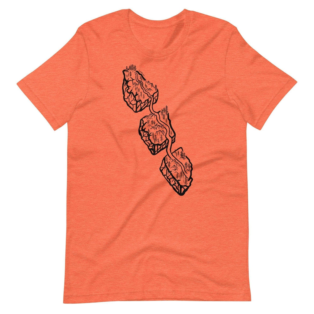 Design of Van Isle Highway - Unisex t-shirt , the colour is Heather Orange